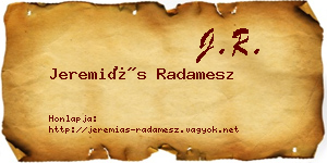Jeremiás Radamesz névjegykártya